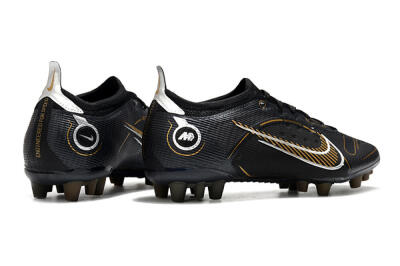 Men's Nike Mercurial Vapor 14 Elite AG Artificial Grass Low-Tops Football Boots - Black/Gold/Silver