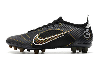 Men's Nike Mercurial Vapor 14 Elite AG Artificial Grass Low-Tops Football Boots - Black/Gold/Silver