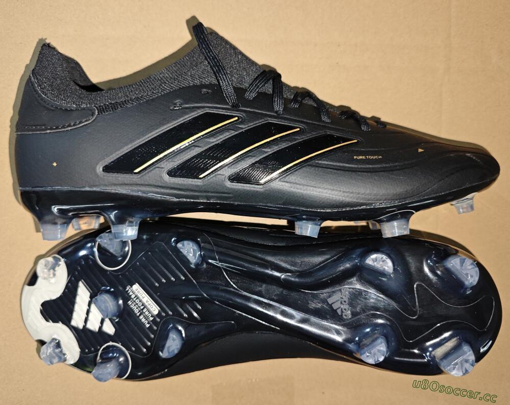 Men's Adidas Copa Pure 2+ FG Firm Ground Low-Tops Football Boots - Black/Gold/Blue