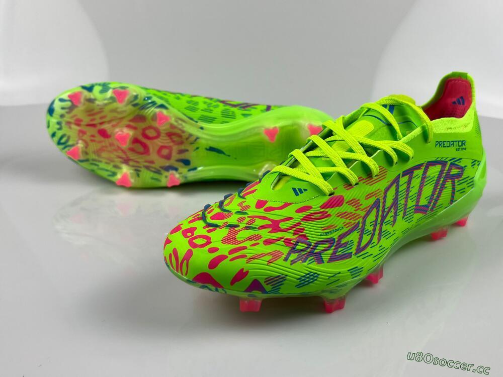 Unisex Adidas Predator Elite 24 FG Firm Ground Low-Tops Football Boots - Yellow/Blue/Purple