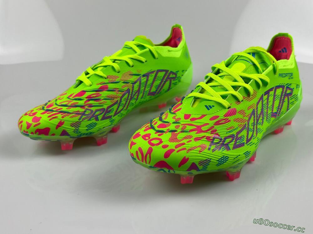 Unisex Adidas Predator Elite 24 FG Firm Ground Low-Tops Football Boots - Yellow/Blue/Purple