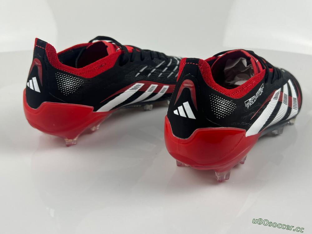 Unisex Adidas Predator 24 Elite FG Firm Ground Low-Tops Football Boots - Black/White/Red
