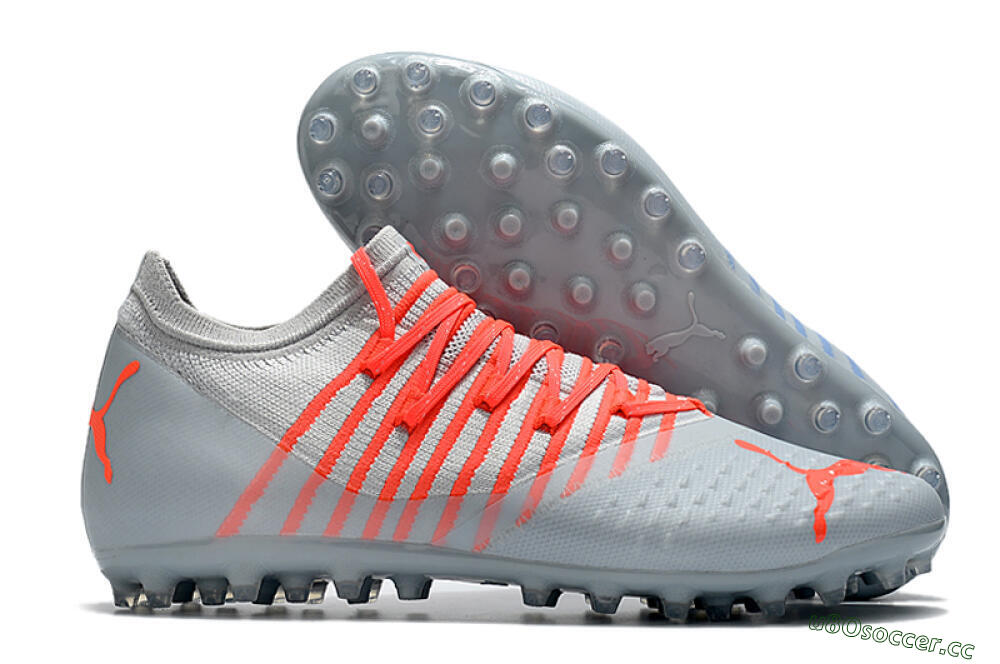 Men's Puma Future Z 1.1 AG Artificial Grass Low-Tops Football Boots - Grey/Blue 2