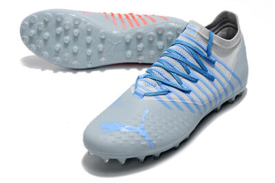 Men's Puma Future Z 1.1 AG Artificial Grass Low-Tops Football Boots - Grey/Blue