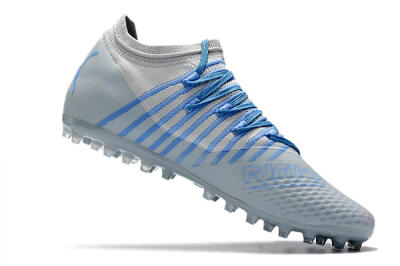 Men's Puma Future Z 1.1 AG Artificial Grass Low-Tops Football Boots - Grey/Blue