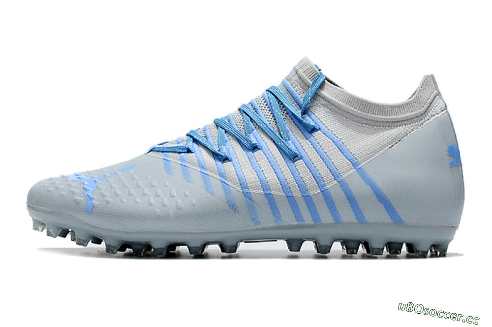 Men's Puma Future Z 1.1 AG Artificial Grass Low-Tops Football Boots - Grey/Blue 0
