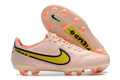 Men's Nike Tiempo Legend 9 Elite FG Firm Ground Low-Tops Football Boots - Pink/Yellow/Black