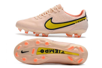 Men's Nike Tiempo Legend 9 Elite FG Firm Ground Low-Tops Football Boots - Pink/Yellow/Black