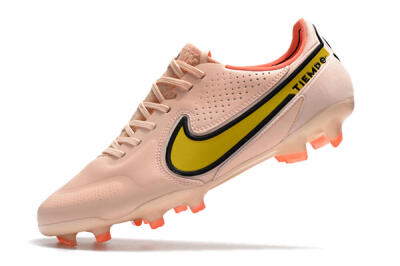 Men's Nike Tiempo Legend 9 Elite FG Firm Ground Low-Tops Football Boots - Pink/Yellow/Black