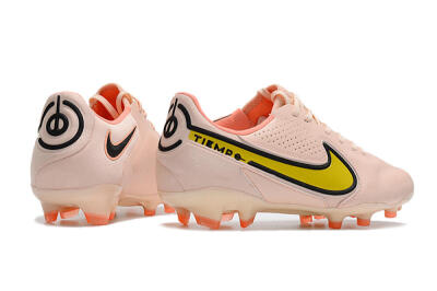 Men's Nike Tiempo Legend 9 Elite FG Firm Ground Low-Tops Football Boots - Pink/Yellow/Black