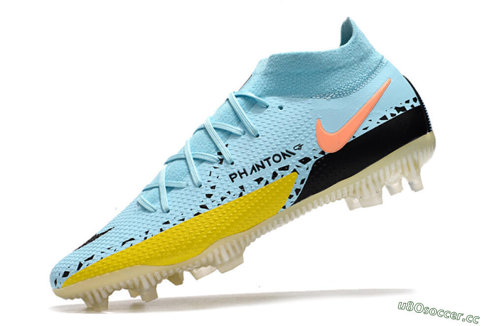 Men's Nike Phantom GT2 DF Elite FG Firm Ground High-Tops Football Boots - Jade/Yellow/Pink 5