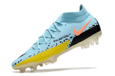 Men's Nike Phantom GT2 DF Elite FG Firm Ground High-Tops Football Boots - Jade/Yellow/Pink