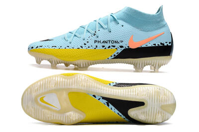 Men's Nike Phantom GT2 DF Elite FG Firm Ground High-Tops Football Boots - Jade/Yellow/Pink