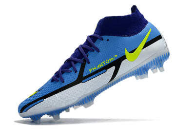 Men's Nike Phantom GT2 DF Elite FG Firm Ground High-Tops Football Boots - Blue/Yellow/White