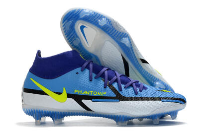 Men's Nike Phantom GT2 DF Elite FG Firm Ground High-Tops Football Boots - Blue/Yellow/White