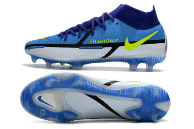 Men's Nike Phantom GT2 DF Elite FG Firm Ground High-Tops Football Boots - Blue/Yellow/White
