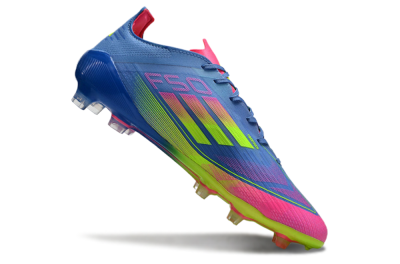 Men's Adidas F50 Elite TF Artificial Turf Low-Tops Football Shoes - Blue/Pink/Yellow