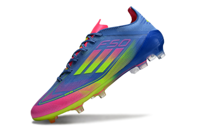 Men's Adidas F50 Elite TF Artificial Turf Low-Tops Football Shoes - Blue/Pink/Yellow