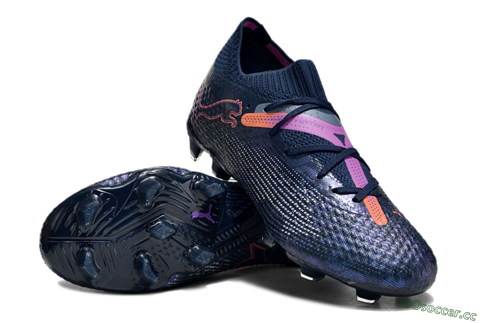 Men's Puma Future Ultimate FG Firm Ground Low-Tops Football Boots - Blue/Pink/Yellow 3