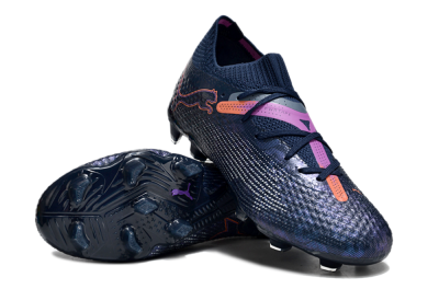 Men's Puma Future Ultimate FG Firm Ground Low-Tops Football Boots - Blue/Pink/Yellow