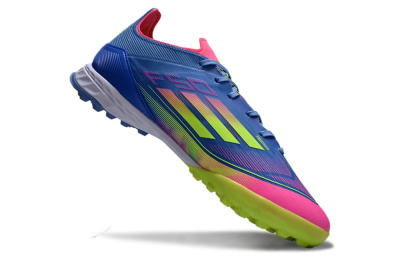 Men's Adidas F50 Elite TF Artificial Turf Low-Tops Football Shoes - Blue/Pink/Yellow