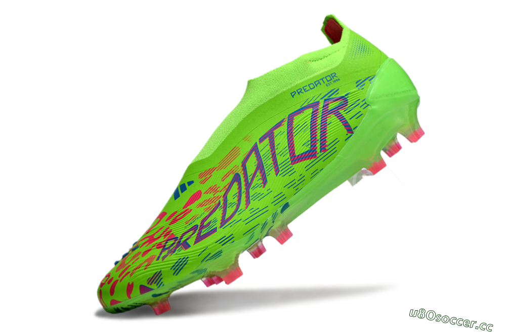 Unisex Adidas Predator Elite Laceless FG Firm Ground Low-Tops Football Boots - Yellow/Red/Purple 5