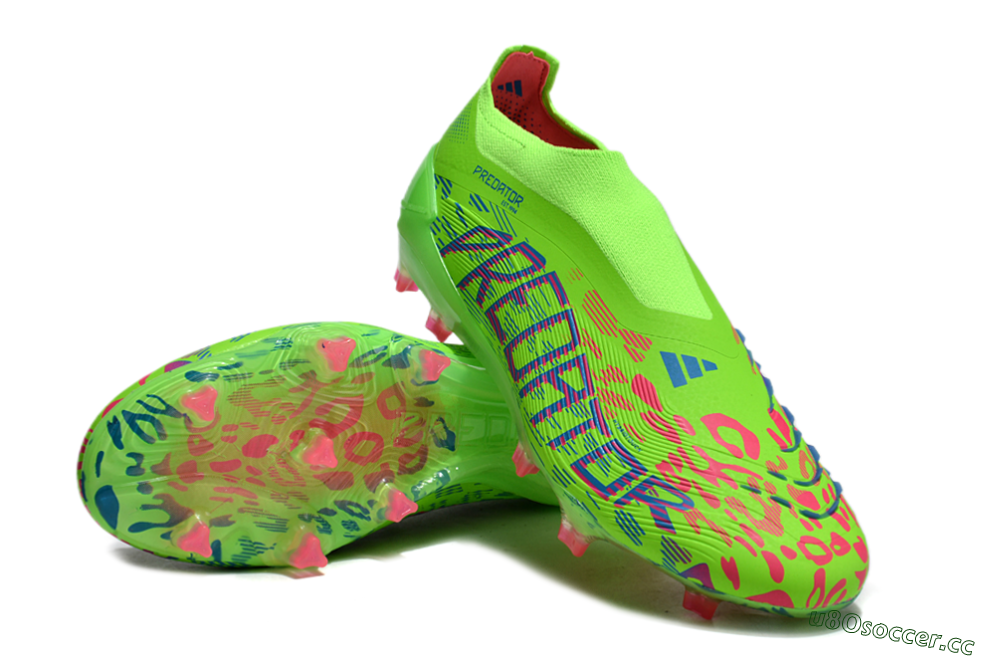 Unisex Adidas Predator Elite Laceless FG Firm Ground Low-Tops Football Boots - Yellow/Red/Purple 3