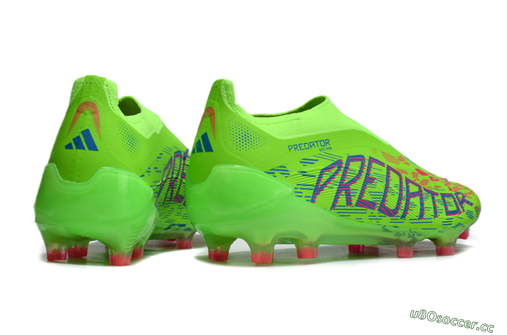 Unisex Adidas Predator Elite Laceless FG Firm Ground Low-Tops Football Boots - Yellow/Red/Purple 6