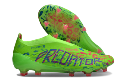 Unisex Adidas Predator Elite Laceless FG Firm Ground Low-Tops Football Boots - Yellow/Red/Purple