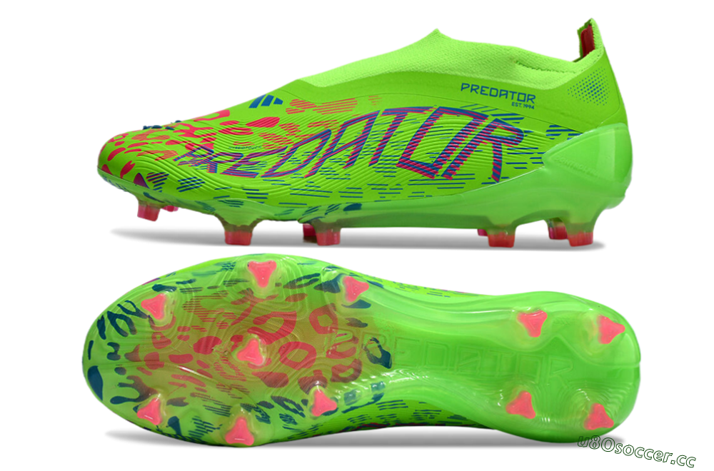 Unisex Adidas Predator Elite Laceless FG Firm Ground Low-Tops Football Boots - Yellow/Red/Purple 1