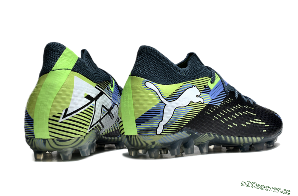 Men's Puma Future Ultimate MG Multi Ground Low-Tops Football Boots - Black/Blue/Yellow 6