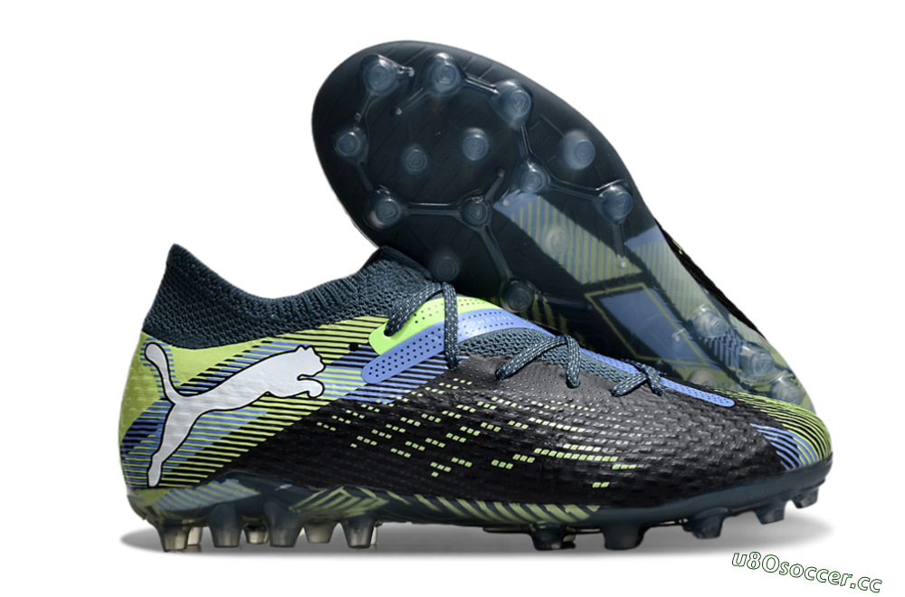 Men's Puma Future Ultimate MG Multi Ground Low-Tops Football Boots - Black/Blue/Yellow 2