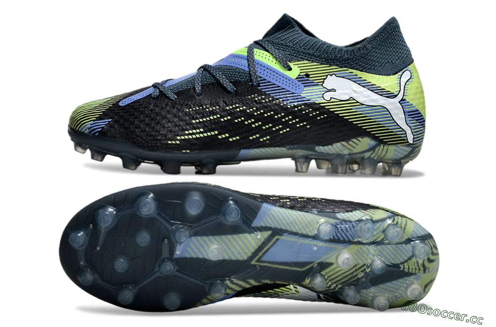 Men's Puma Future Ultimate MG Multi Ground Low-Tops Football Boots - Black/Blue/Yellow 1