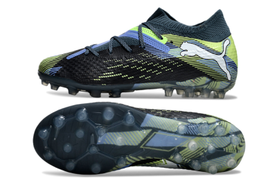 Men's Puma Future Ultimate MG Multi Ground Low-Tops Football Boots - Black/Blue/Yellow