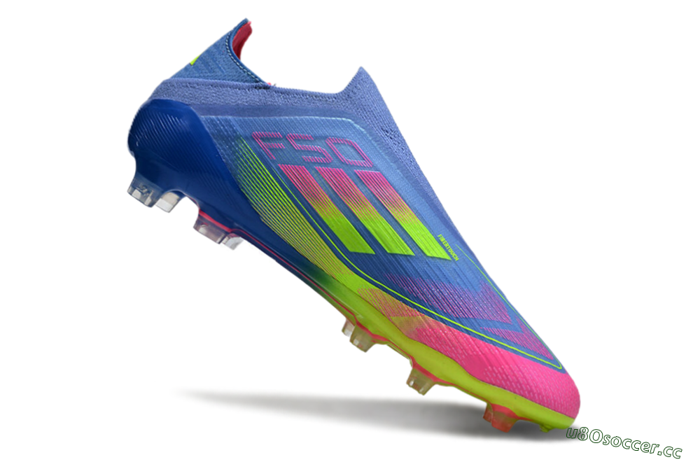 Men's Adidas F50 Elite FG Firm Ground Low-Tops Football Boots - Blue/Pink/Yellow 4