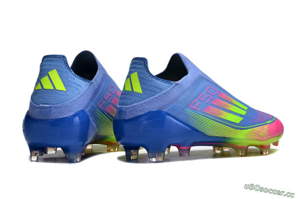 Men's Adidas F50 Elite FG Firm Ground Low-Tops Football Boots - Blue/Pink/Yellow 6