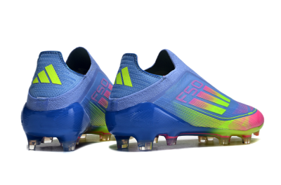Men's Adidas F50 Elite FG Firm Ground Low-Tops Football Boots - Blue/Pink/Yellow