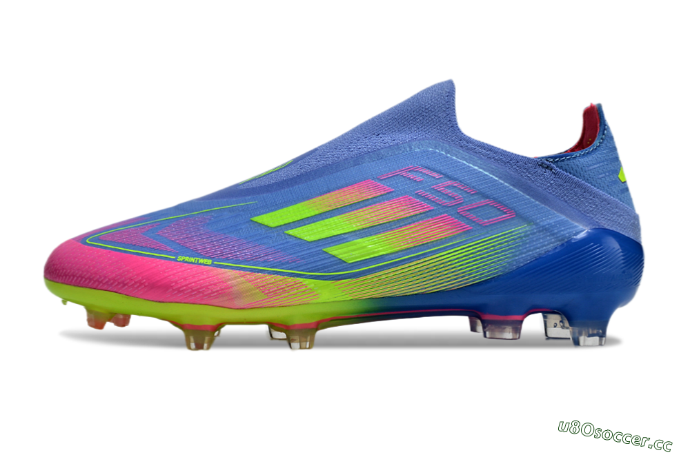 Men's Adidas F50 Elite FG Firm Ground Low-Tops Football Boots - Blue/Pink/Yellow 0