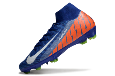 Unisex Nike Air Zoom Mercurial Superfly 10 Elite FG Firm Ground High-Tops Football Boots - Blue/White/Orange