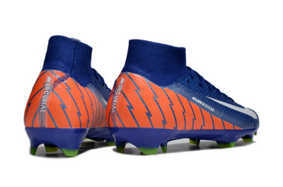 Unisex Nike Air Zoom Mercurial Superfly 10 Elite FG Firm Ground High-Tops Football Boots - Blue/White/Orange