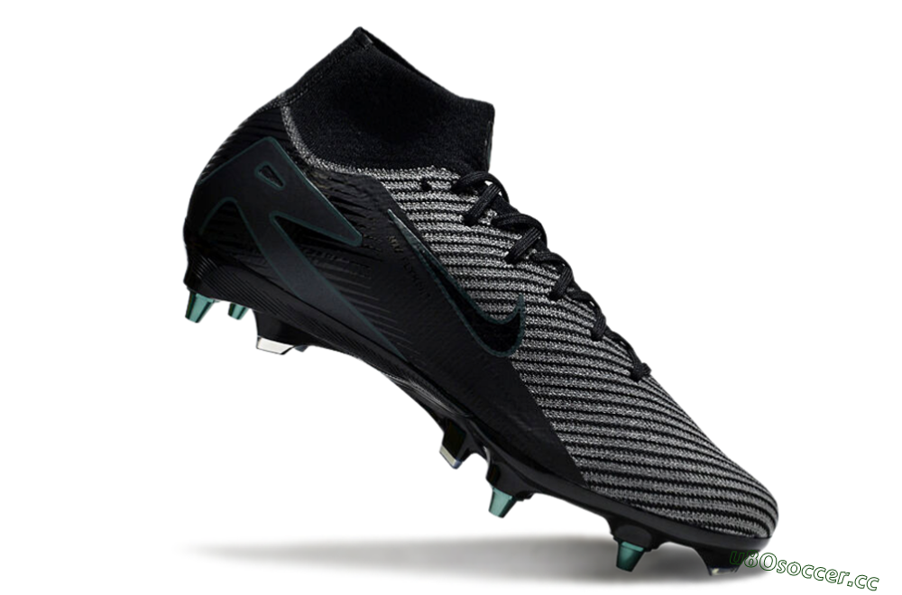 Men's Nike Air Zoom Mercurial Superfly 10 Elite SG Soft Ground High-Tops Football Boots - Black/Jade 4