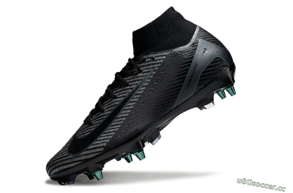 Men's Nike Air Zoom Mercurial Superfly 10 Elite SG Soft Ground High-Tops Football Boots - Black/Jade 5