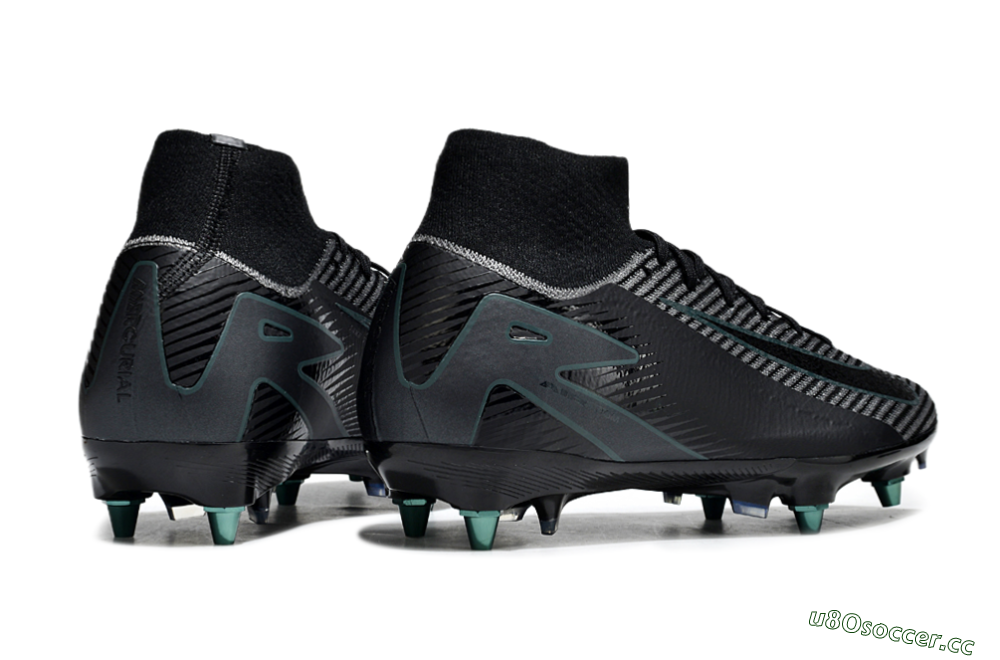 Men's Nike Air Zoom Mercurial Superfly 10 Elite SG Soft Ground High-Tops Football Boots - Black/Jade 6
