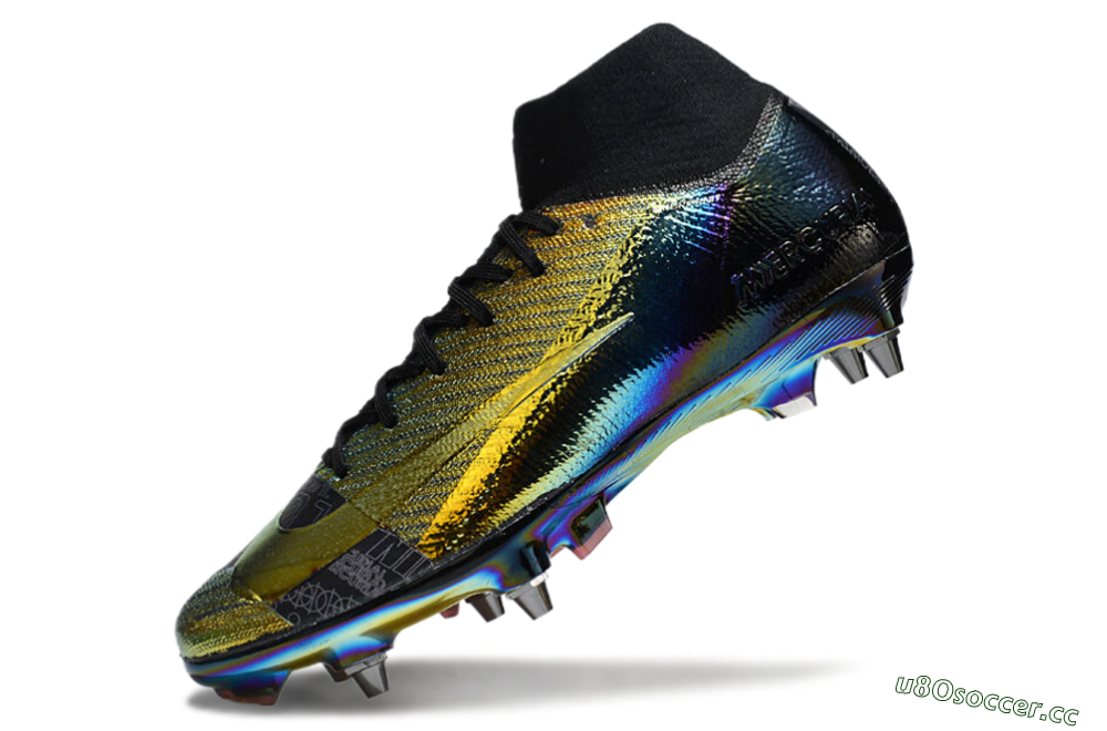 Men's Nike Air Zoom Mercurial Superfly 10 Elite SG Soft Ground High-Tops Football Boots - Gold/Black/Blue 5