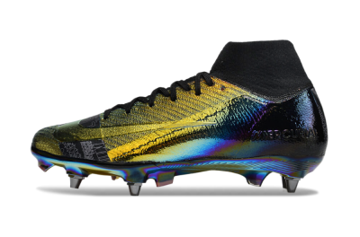 Men's Nike Air Zoom Mercurial Superfly 10 Elite SG Soft Ground High-Tops Football Boots - Gold/Black/Blue