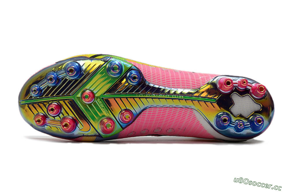 Unisex Nike Mercurial Superfly 8 Elite AG Artificial Grass High-Tops Football Boots - White/Pink/Blue/Yellow 6