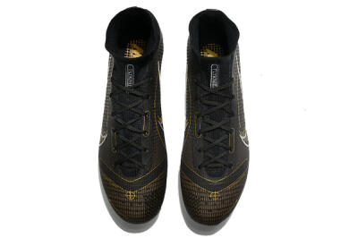 Unisex Nike Mercurial Superfly 8 Elite FG Firm Ground High-Tops Football Boots - Black/Gold/Silver