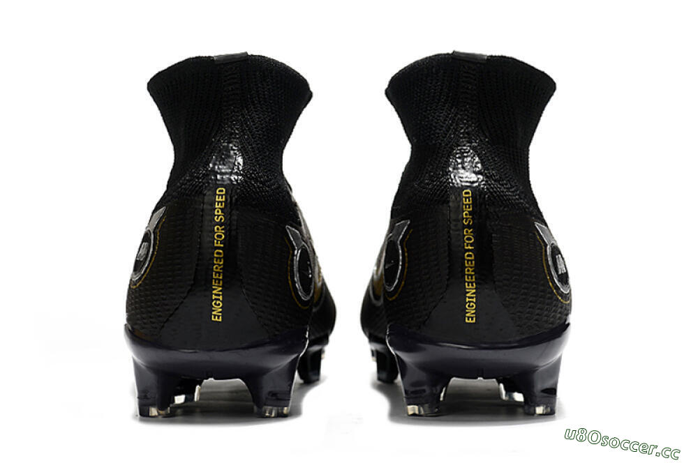 Unisex Nike Mercurial Superfly 8 Elite FG Firm Ground High-Tops Football Boots - Black/Gold/Silver 5