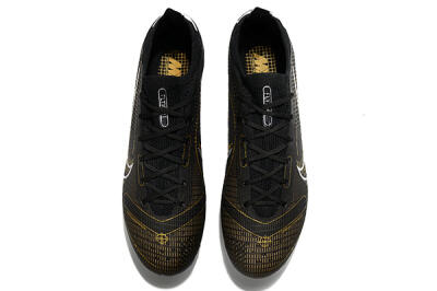 Unisex ike Mercurial Vapor 14 Elite FG Firm Ground Low-Tops Football Boots - Black/Gold/Silver