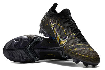 Unisex ike Mercurial Vapor 14 Elite FG Firm Ground Low-Tops Football Boots - Black/Gold/Silver